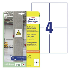 ETIQUETTE AVERY EXTRA FORTE 105/148 BLANC L7876 - boîte de 80