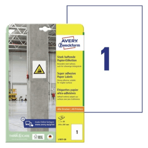 ETIQUETTE AVERY EXTRA FORTE 210/297 BLANC L7877 - boîte de 20