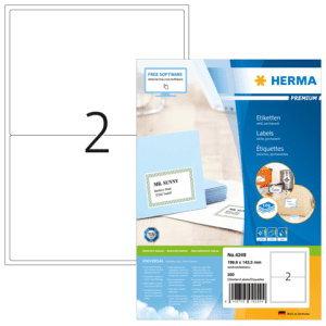 ETIQUETTE HERMA PREMIUM 199.6/143.5 4249 - boîte de 200