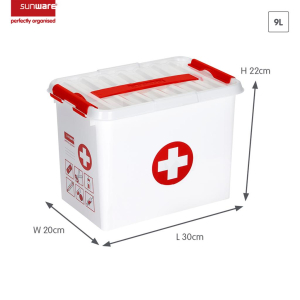 BOITE DE RANGEMENT FIRST AID 9L + INSERT SUNWARE Q-LINE