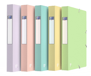 BOITE DE CLASSEMENT PP DOS 40MM PASTEL ASSORTI A ELASTIQUE OXFORD URBAN