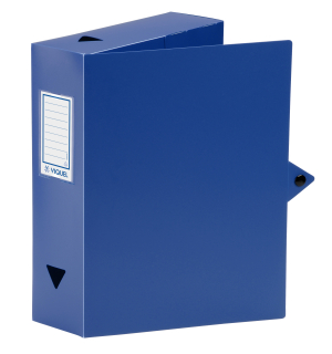 BOITE DE CLASSEMENT PP DOS 80MM BLEU BOUTON PRESSION ESSENTIEL