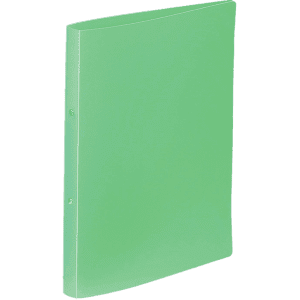 CLASSEUR POLYPROPYLENE 2 ANNEAUX 15mm MENTHE OPAQUE DOS 25mm