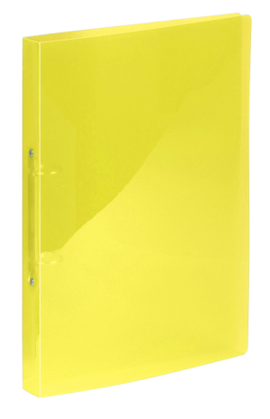 CLASSEUR POLYPROPYLENE 2 ANNEAUX 15mm JAUNE TRANSLUCIDE