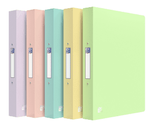 CLASSEUR POLYPROPYLENE 2 ANNEAUX 30MM PASTEL ASSORTI OXFORD URBAN