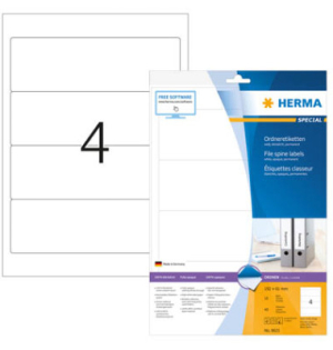 DOS DE CLASSEUR 192x61mm AUTOCOLLANTE HERMA BLC 8621 - BT 400