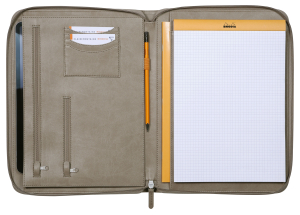 CONFERENCIER A4 AVEC FERMETURE ECLAIR RHODIA TAUPE