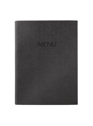 FARDE A 8 POCHETTES A5 GRIS "MENU" COUVERTURE RIGIDE