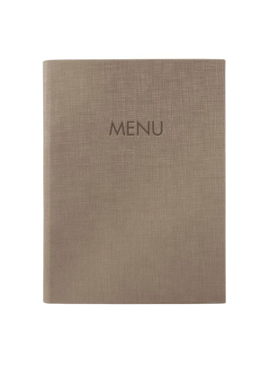 FARDE A 8 POCHETTES A5 BRUN "MENU" COUVERTURE RIGIDE