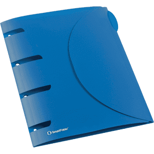 FARDE 3 RABATS PP PERFOREE SMARTFOLDER BLEU POUR CLASSEUR