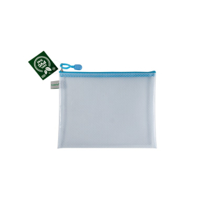 POCHETTE RENFORCEE ZIP A5 20/25.4cm FOLDERSYS BLEU PASTEL
