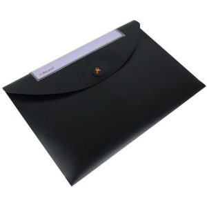 ENVELOPPE POLYPROPYLENE A4 NOIR FERMOIRE AIMANTE OPTIMA - paquet de 5