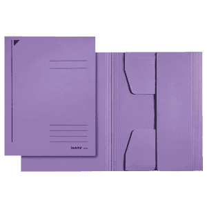 FARDE 3 RABATS CARTON 320Gr VIOLET LEITZ 3924 - boîte de 25