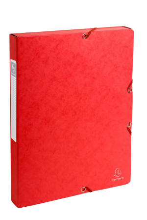 BOITE DE CLASSEMENT CARTON LUSTRE DOS 25MM EXABOX A4 ROUGE - lot de 8