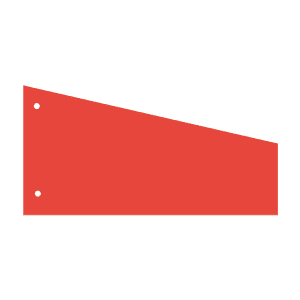 INTERCALAIRE CARTON 10.5/23.5cm TRAPEZE ROUGE PERFORE - paquet de 100