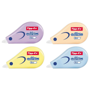 CORRECTEUR TIPP-EX MINI POCKET MOUSE 5mm PASTEL ASSORTI
