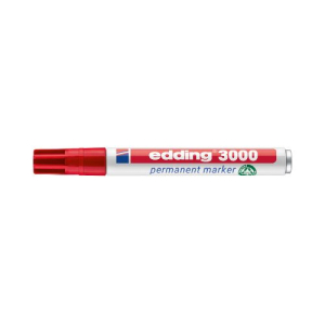 MARQUEUR PERMANENT 1.5mm EDDING 3000 ROUGE CORPS METAL