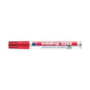 MARQUEUR PERMANENT BISEAUTE EDDING 3300 ROUGE CORPS METAL