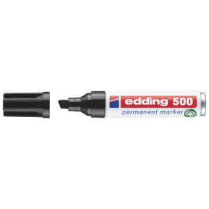 MARQUEUR PERMANENT BISEAUTE EDDING 500 NOIR CORPS METAL