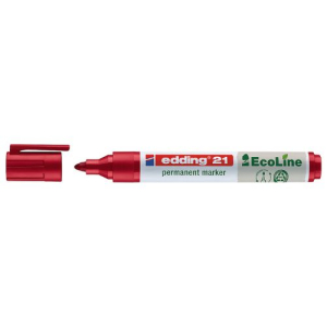 MARQUEUR PERMANENT RECYCLE 1.5mm EDDING 21 ECOLINE ROUGE CORPS PLASTIQUE