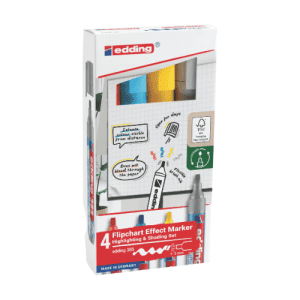 MARQUEUR FLIPCHART 1-5mm EDDING 385 ASSORTI - pochette de 4