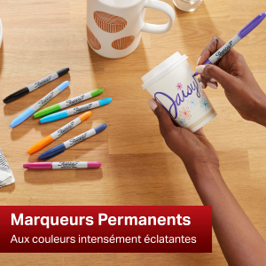 MARQUEUR PERMANENT SHARPIE TWIN TIP NOIR