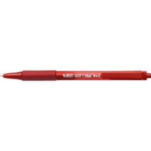 STYLO BILLE BIC SOFTFEEL ROUGE RETRACTABLE