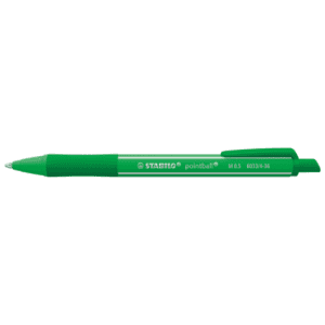 STYLO BILLE STABILO POINTBALL COLORFUL VERT RETRACTABLE