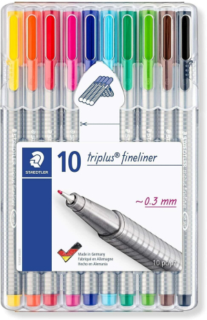 STYLO FEUTRE STAEDTLER TRIPLUS ASSORTIS - pochette de 10