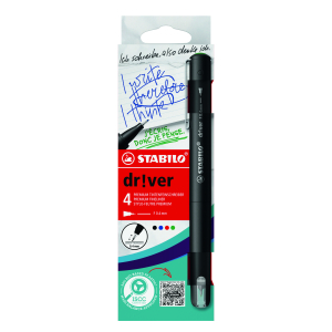 STYLO FEUTRE STABILO DRIVER 0.4 mm ASSORTI - paquet de 4