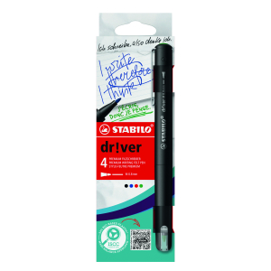 STYLO FEUTRE STABILO DRIVER 0.8 mm ASSORTI - paquet de 4