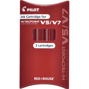 CARTOUCHE ROLLER PILOT V5/V7 Rouge - paquet de 3