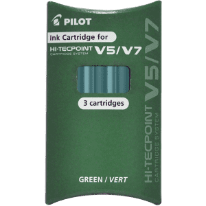 CARTOUCHE ROLLER PILOT V5/V7 Vert - paquet de 3