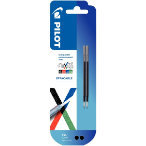 CARTOUCHE ROLLER PILOT FRIXION BALL 4 COULEURS 0.5mm NOIR - paquet de 2
