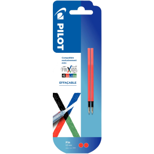 CARTOUCHE ROLLER PILOT FRIXION BALL 4 COULEURS 0.5mm ROUGE - paquet de 2