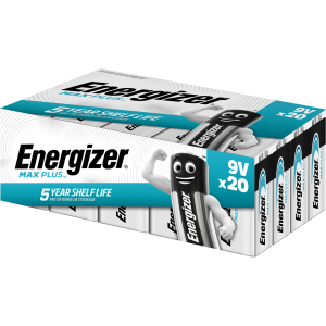 PILE ALCALINE 9V-6LR61 BP20 1,5V MAX PLUS ENERGIZER - paquet de 20