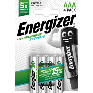 ACCU RECHARGEABLE AAA-HR03 800MAH EXTREME ENERGIZER - paquet de 4