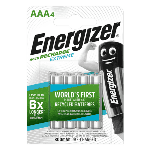 ACCU RECHARGEABLE AAA-HR03 800mAH EXTREME ENERGIZER - paquet de 4