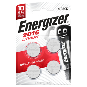 PILE BOUTON LITHIUM 3V CR2016 ENERGIZER - paquet de 4