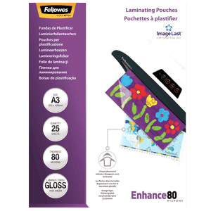 POCHETTE DE PLASTIFICATION A3 2x80 MICRONS 303/426mm GLOSS - paquet de 25
