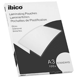 POCHETTE DE PLASTIFICATION A3 2x110 MICRONS GLOSS IBICO BASIC STANDARD - boîte de 100