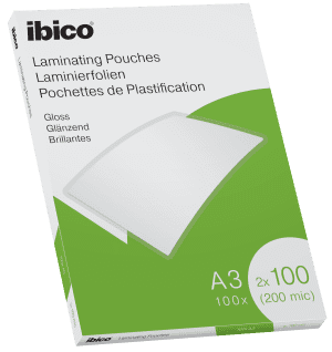 POCHETTE DE PLASTIFICATION A3 2x100 MICRONS GLOSS VALUE IBICO - boîte de 100