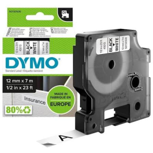RUBAN CASSETTE DYMO D1 12MMX7M NOIR/BLANC