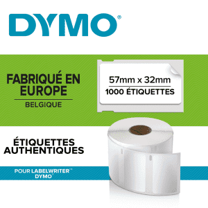 ETIQUETTE DYMO LABELWRITER 57/32 Blanc REPOSITIONNABLE - boîte de 1000