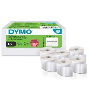 ETIQUETTE DYMO LABELWRITER 70/54 BLANC VALUE PACK 6 ROULEAUX - boîte de 6