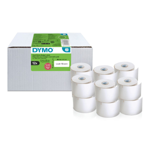 ETIQUETTE DYMO LABELWRITER BADGE 89/41 BLANC REPOSITIONNABLE VALUE PACK 12 ROULEAUX - boîte de 12