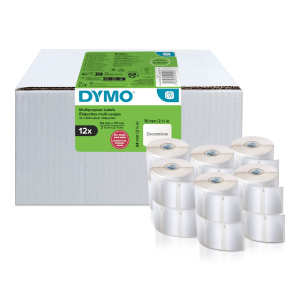 ETIQUETTE DYMO LABELWRITER 70/54 BLANC VALUE PACK 12 ROULEAUX - boîte de 12