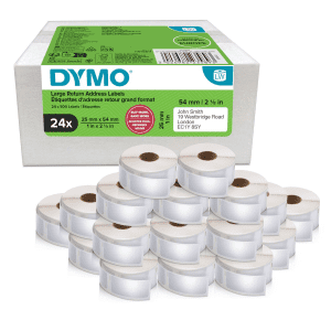 ETIQUETTE DYMO LABELWRITER 25/54 BLANC VALUE PACK 24 ROULEAUX - boîte de 24