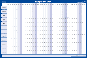 PLANNING ANNUEL CARTON LAMINE 60x90cm BNL LEGAMASTER *2027*