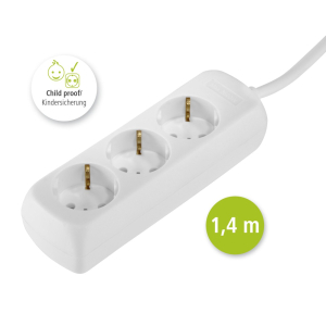 BLOC MULTIPRISE 3 POSITIONS 1.4M BLANC NORMES DE/LU